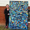 Pike Place - blue geometric abstract painting | Oil And Acrylic Painting in Paintings by Leah Nadeau | Private Residence - Ann Arbor, MI in Ann Arbor. Item made of canvas