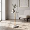 Calacatta Viola Marble Side Table,Round Stone Accent Table | End Table in Tables by Stonetic. Item composed of marble compatible with contemporary style