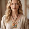 Reversible Tibetan Kalachakra Thangka Pendant | Ornament in Decorative Objects by Dynasty Artisan. Item made of metal compatible with contemporary and eclectic & maximalism style