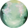 Into the mystic - Round canvas abstract painting | Oil And Acrylic Painting in Paintings by Jennifer Baker Fine Art. Item made of canvas works with contemporary style