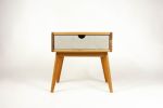 Abymini | Nightstand in Storage by Curly Woods. Item composed of oak wood and concrete in mid century modern style