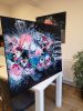 Hibiscus Burst | Oil And Acrylic Painting in Paintings by Judy Century Art. Item made of synthetic