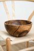 Hand-carved Walnut Wood Tall Fruit Bowl | Serving Bowl in Serveware by Creating Comfort Lab. Item composed of wood