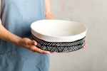 Black and White Handcrafted Large Porcelain Fruit Bowl | Plate in Dinnerware by ShellyClayspot