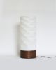 Modern Table Lamp | Lamps by La Loupe. Item made of wood & linen compatible with mid century modern and contemporary style
