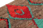 Vintage Moroccan Runner Rug in Red with Beige and Blue | Area Rug in Rugs by Rug and Kilim