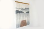 Mountain and Lake Tapestry | Wall Hangings by WOOL + ROPE. Item made of oak wood & wool