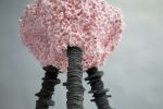 Pink & Black Stool | Chairs by Gavin Stanley Keightley | Plymouth in Plymouth. Item composed of wood and fabric