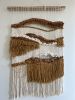 Woven Wall Tapestry | Boho Fiber Art "Desert Glow" | Wall Hangings by Tissage Sauvage. Item composed of wood and cotton in boho or country & farmhouse style