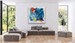 Summer Wind Contemporary Abstract | Oil And Acrylic Painting in Paintings by Strokes by Red - Red (Linda Harrison). Item composed of synthetic
