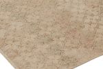 Vintage Distressed Runner Rug, Beige and Brown Geometric | Area Rug in Rugs by Rug and Kilim