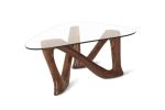 Amorph Hermosa Coffee Table with Tempered Glass, Solid Wood | Tables by Amorph. Item composed of wood and glass