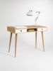 KUUB - Desk for home, dressing table, bureau, white drawer | Tables by Mo Woodwork. Item composed of oak wood compatible with minimalism and mid century modern style
