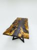 Dark Gray Epoxy Resin Dining Table - Olive Wood Custom Table | Tables by Tinella Collection. Item made of wood works with minimalism & art deco style