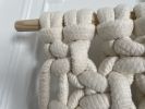 Curved Macramé Staircase Wall Hanging Chunky Organic Cotton | Macrame Wall Hanging in Wall Hangings by MACRO MACRAME by Maeve Pacheco. Item composed of wood & cotton compatible with contemporary and japandi style