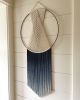 Large dip dyed navy ombré brass hoop wall hanging | Tapestry in Wall Hangings by The Cotton Yarn. Item made of cotton compatible with boho style