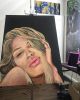 Nathania | Oil And Acrylic Painting in Paintings by AGONZA. Item composed of synthetic