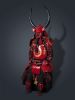 Red Taurus Crimson Iron Samurai Armor Wearable Art | Sculptures by Dynasty Artisan. Item composed of metal & leather compatible with contemporary and japandi style
