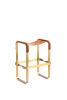 ¨Wanderlust¨ contemporary Bar Stool Metal & Leather | Chairs by Jover + Valls. Item made of brass & leather compatible with contemporary and modern style