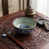 Hand-Painted Wood-Fired Blue and White Porcelain Tea Cup | Decorative Bowl in Decorative Objects by Dynasty Artisan. Item made of ceramic works with eclectic & maximalism & asian style