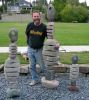 Richmond Beach Library Stoneman Family of Fountains | Public Sculptures by Barry Namm Art. Item composed of stone