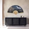 Oriental Hand Fan oversize mosaic wall art | Art & Wall Decor by Julia Gorbunova. Item made of glass works with japandi & art deco style