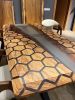 Hexagon Coffee Table, Resin Art Coffee Table - Side Table | Tables by Tinella Collection. Item made of wood works with contemporary & country & farmhouse style