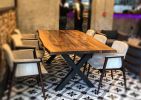 Live Edge Solid Walnut Dining Table with Metal Legs | Tables by The Industrial Furniture Ltd. Item made of walnut with metal works with contemporary & country & farmhouse style