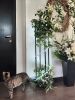 Natural-looking Floor Lamp with Artificial Leaves and Flower | Lamps by Magdyss Boutique. Item made of wood & synthetic compatible with boho and minimalism style