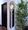 Round Mirror With Gold Edge and Macrame | Decorative Objects by Magdyss Boutique. Item composed of glass and fiber