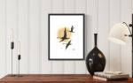 drawing in a minimalist style from the Silhouettes series. F | Paintings by Oplyart. Item composed of paper in minimalism or contemporary style