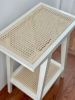 Caned Side Table: Bleached Maple | Tables by CraftsmansLife: Donald DiMauro Woodwork & Design. Item made of maple wood