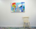 Chatting with the Mirror | Oil And Acrylic Painting in Paintings by Claire Desjardins. Item made of canvas with synthetic