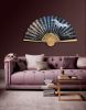 Oriental Hand Fan oversize mosaic wall art | Art & Wall Decor by Julia Gorbunova. Item made of glass works with japandi & art deco style