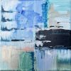 Water Signs I | Mixed Media by KNOF design. Item made of canvas works with contemporary style