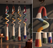 Custom Thread Wrapped Wall Sculpture | Sculptures by Sarmal Design. Item made of wool with metal works with minimalism & contemporary style