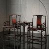 Legacy Imperial South Official's Armchair Trio Set With Burl | Chairs by Dynasty Artisan. Item composed of wood compatible with contemporary and eclectic & maximalism style