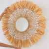 Raffia Mirror | Decorative Objects by YASHI DESIGNS. Item composed of bamboo and paper in mid century modern or contemporary style