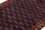 Vintage Zeki Müren rug in Indigo with Red and Beige Pattern | Area Rug in Rugs by Rug and Kilim