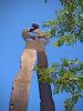 Harry Above the Crowd | Public Sculptures by John Randall Nelson | Tempe City Hall in Tempe. Item made of steel with concrete
