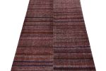 Vintage Paneled Kilim in Purple, Blue and Brown Stripe | Area Rug in Rugs by Rug and Kilim