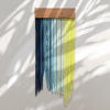Linear blue and neon - Macrame Wall hanging | Tapestry in Wall Hangings by HILO Fiber Art. Item composed of cotton and fiber