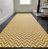 Handwoven Woolen Yellow Runner Rug | Rugs by Evergreen Carpets. Item made of wool works with boho & minimalism style