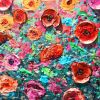 Bursting flowers | Oil And Acrylic Painting in Paintings by DaggArt. Item made of canvas with synthetic