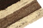 Vintage Gabbeh Tribal Rug in Beige and Brown Stripes | Area Rug in Rugs by Rug and Kilim