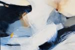 Blue and White Abstract Painting on Canvas | Mixed Media by Arohika Verma. Item composed of canvas in minimalism or mid century modern style
