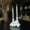 Arty White Candleholder "Textures Pearls" for 2 Candles Sphe | Candle Holder in Decorative Objects by IRENA TONE. Item compatible with minimalism and eclectic & maximalism style