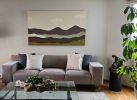 Landscape made with mixed acrylic and embroidered on canvas | Oil And Acrylic Painting in Paintings by Laila Vazquez. Item composed of canvas in boho or minimalism style