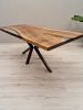 Epoxy dining table, epoxy resin table | Tables by Brave Wood. Item composed of walnut & metal