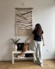 Handwoven Vertical Wall Tapestry "Stone River" | Wall Sculpture in Wall Hangings by Tissage Sauvage. Item composed of wood & cotton compatible with boho and country & farmhouse style
